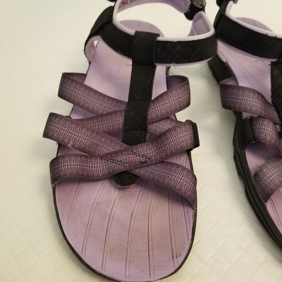 Jsport Kaia Women's Adjustable Strap Sandals  Black/Purple, Size 10 - Picture 4 of 5